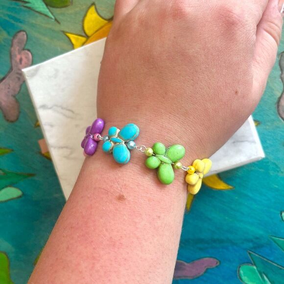 Rainbow Butterfly Charm Bracelet - Picture 4 of 7